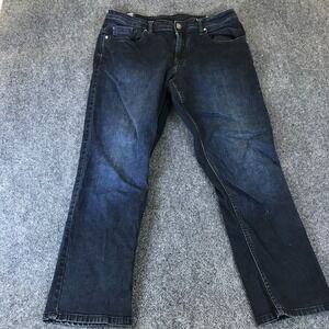Buffalo Jackson Jeans Men's 36x28 Blue Denim Double Stitch Stretch Straight Leg